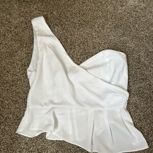 Superdown White Zip-Up Top